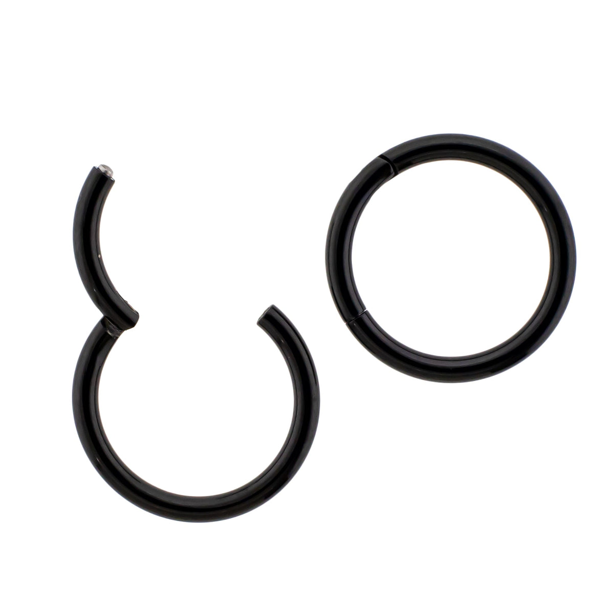 20G - 10G Steel Black PVD Hinged Segment Rings | Body Jewelry | Wiccan Center