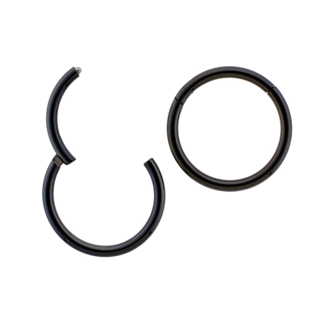 20G - 10G Steel Black PVD Hinged Segment Rings | Body Jewelry | Wiccan Center