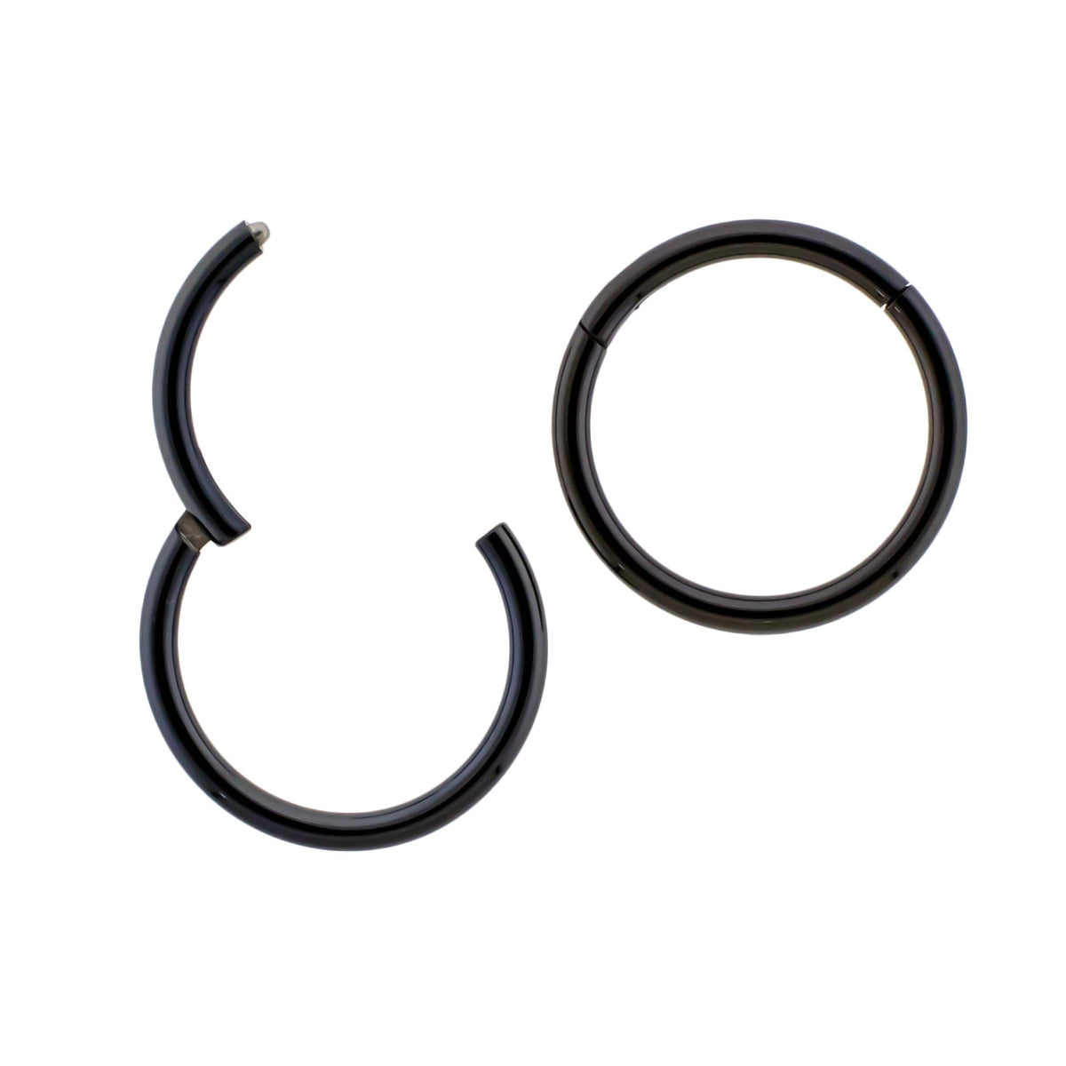 20G - 10G Steel Black PVD Hinged Segment Rings | Body Jewelry | Wiccan Center