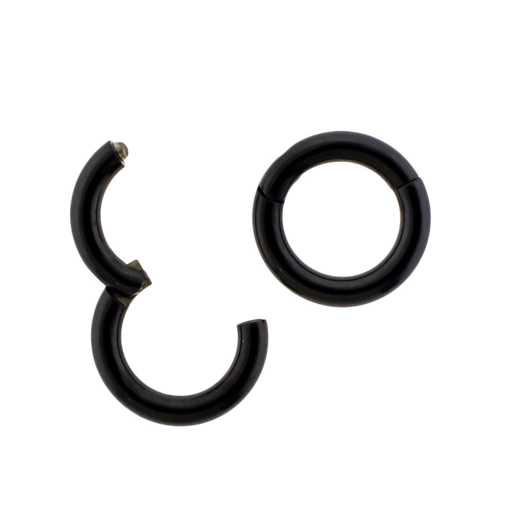 20G - 10G Steel Black PVD Hinged Segment Rings | Body Jewelry | Wiccan Center