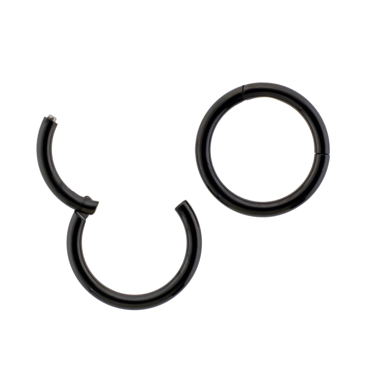 20G - 10G Steel Black PVD Hinged Segment Rings | Body Jewelry | Wiccan Center