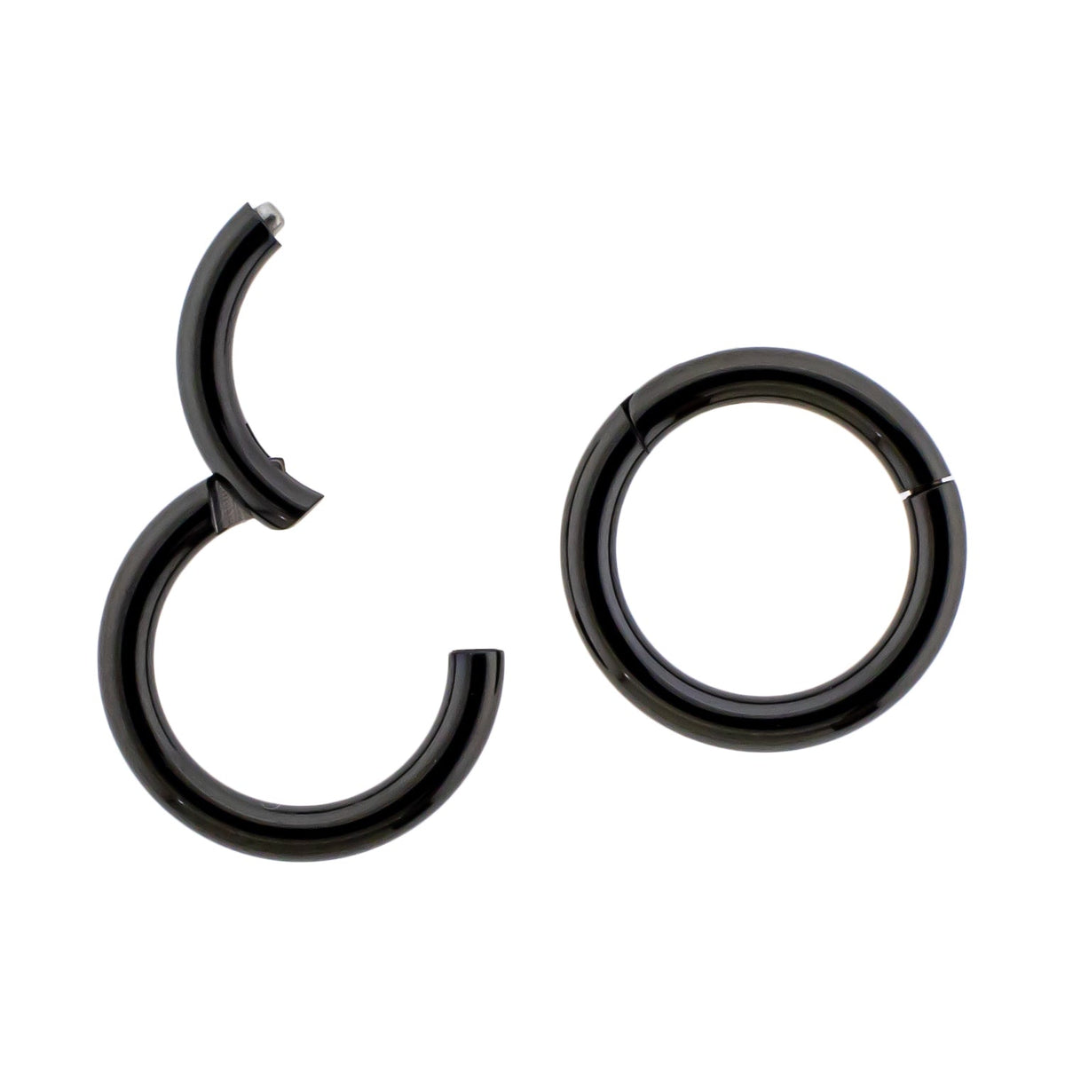 20G - 10G Steel Black PVD Hinged Segment Rings | Body Jewelry | Wiccan Center