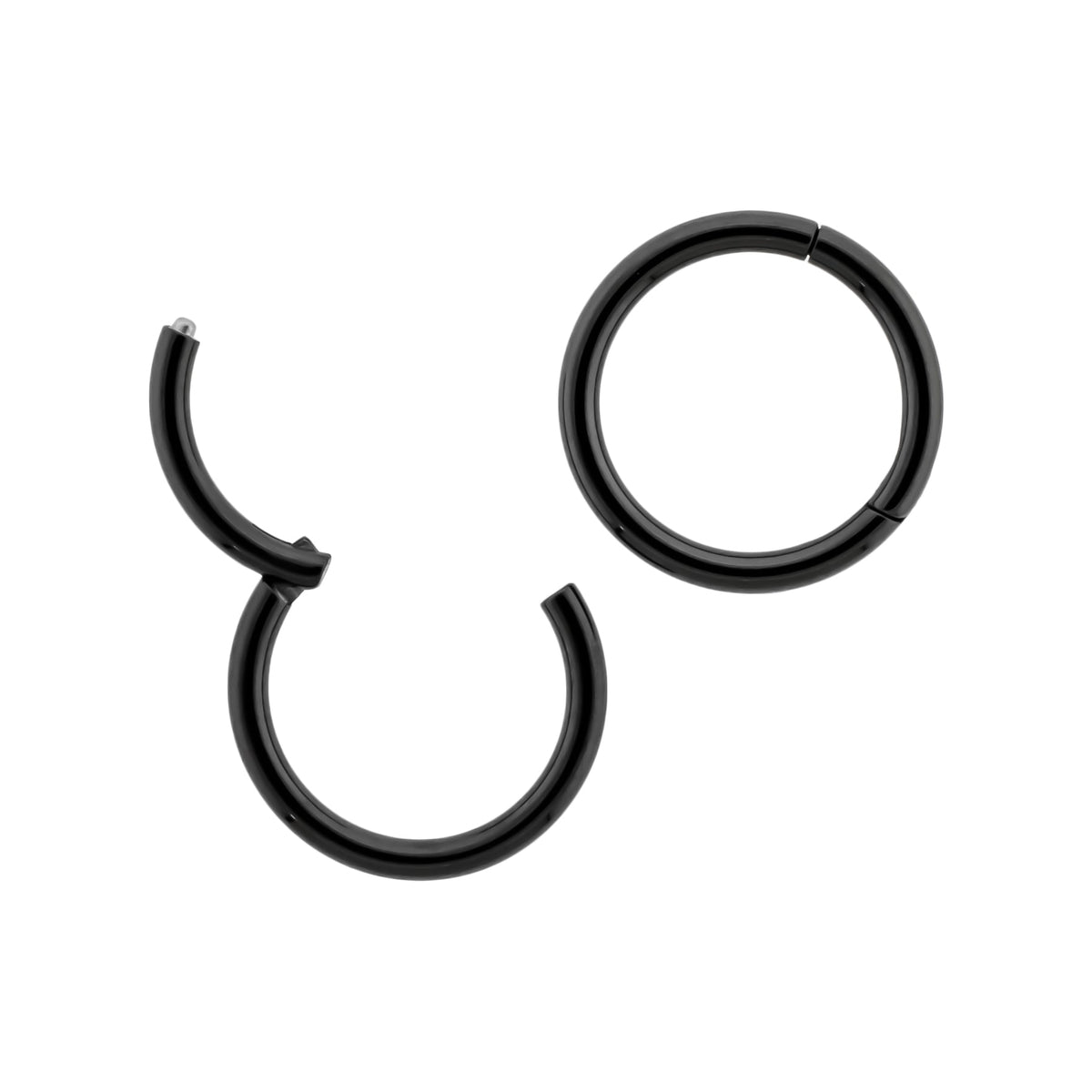 20G - 10G Steel Black PVD Hinged Segment Rings | Body Jewelry | Wiccan Center