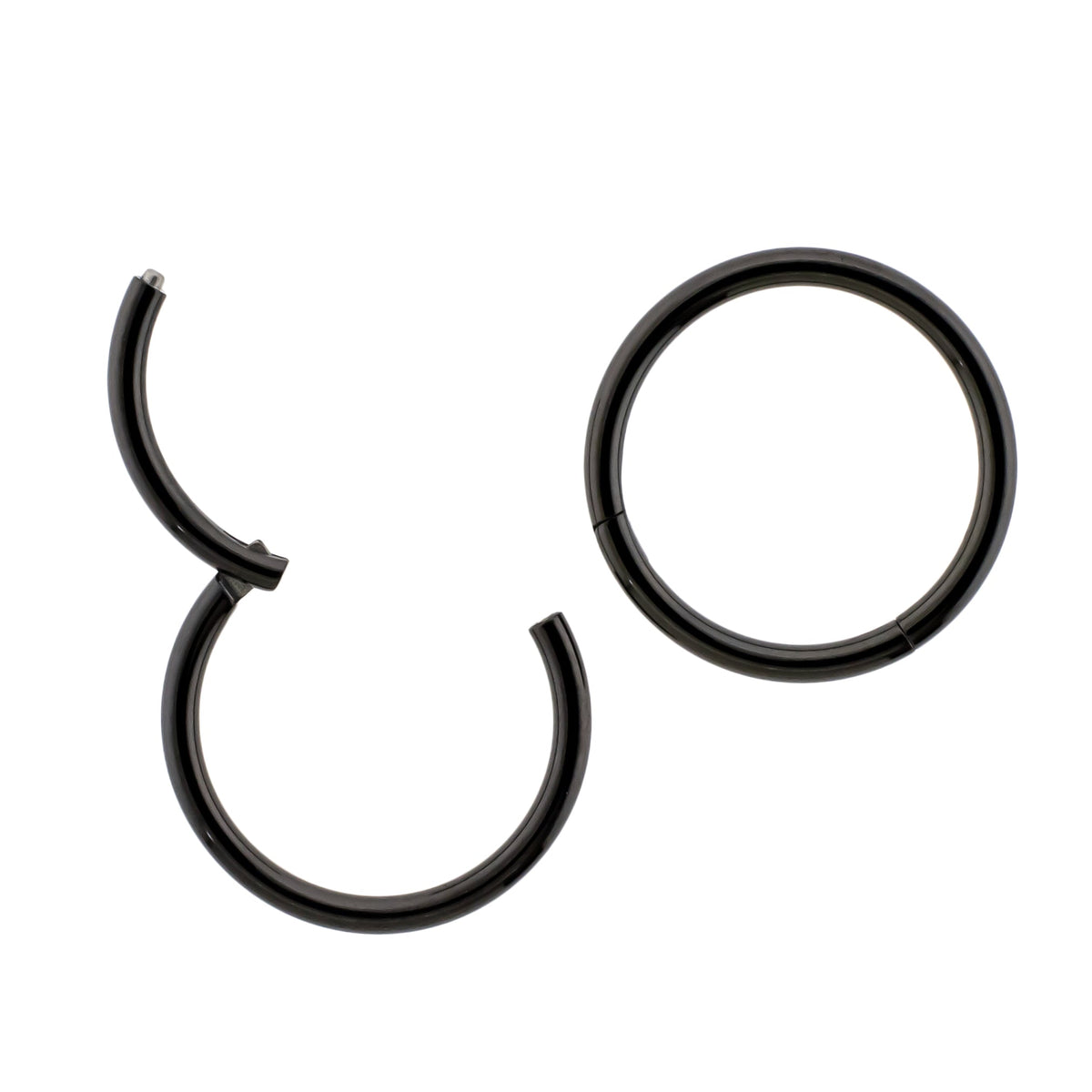 20G - 10G Steel Black PVD Hinged Segment Rings | Body Jewelry | Wiccan Center