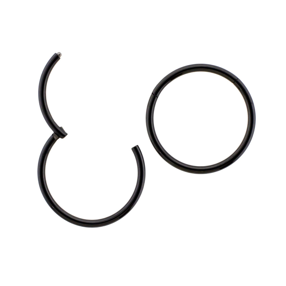 20G - 10G Steel Black PVD Hinged Segment Rings | Body Jewelry | Wiccan Center