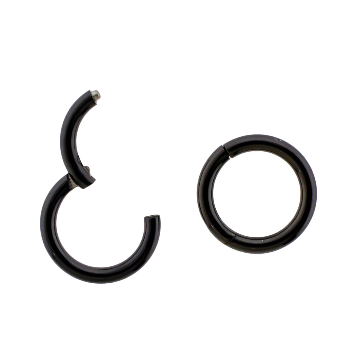20G - 10G Steel Black PVD Hinged Segment Rings | Body Jewelry | Wiccan Center