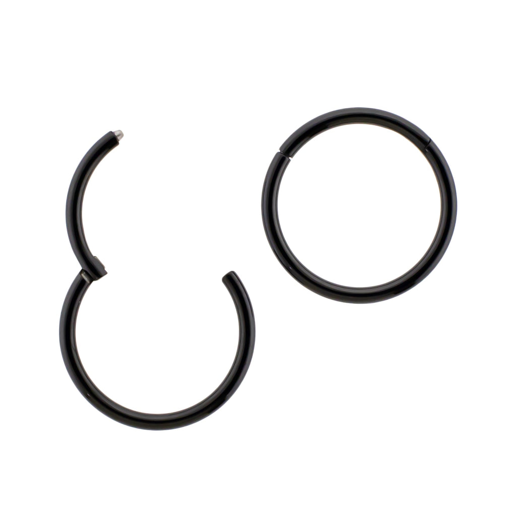 20G - 10G Steel Black PVD Hinged Segment Rings | Body Jewelry | Wiccan Center
