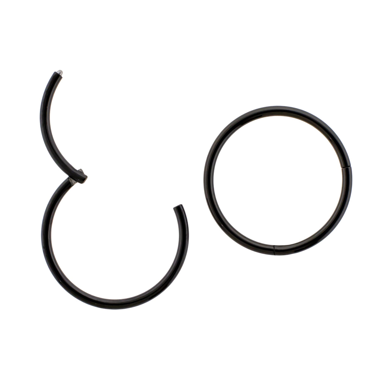 20G - 10G Steel Black PVD Hinged Segment Rings | Body Jewelry | Wiccan Center