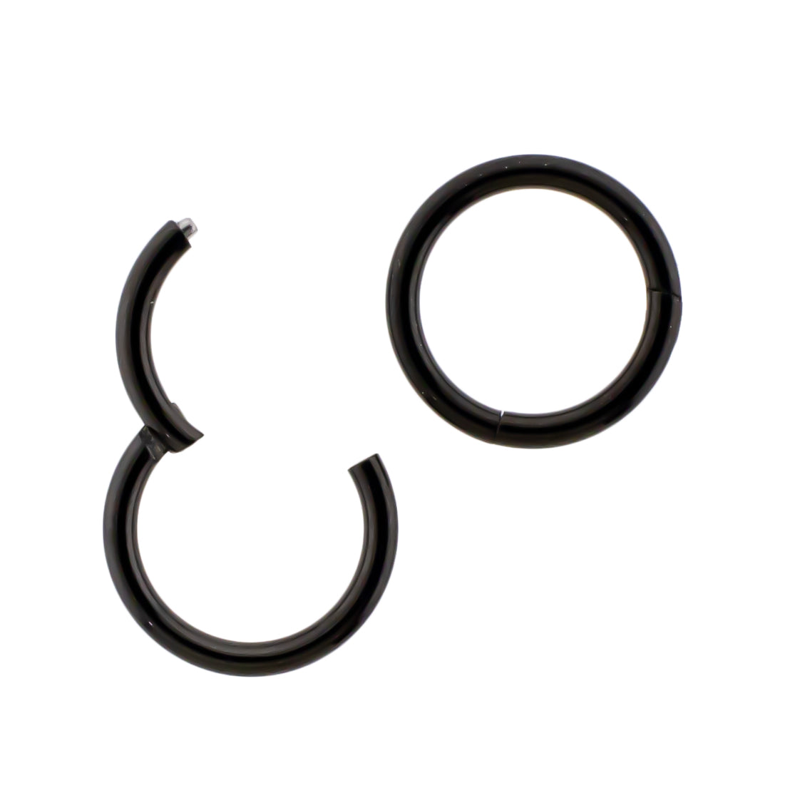 20G - 10G Steel Black PVD Hinged Segment Rings | Body Jewelry | Wiccan Center