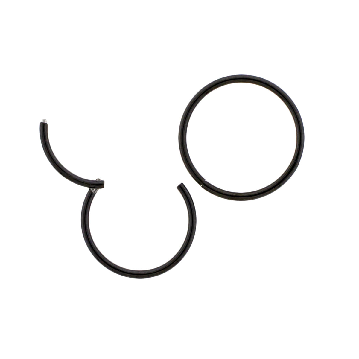 20G - 10G Steel Black PVD Hinged Segment Rings | Body Jewelry | Wiccan Center