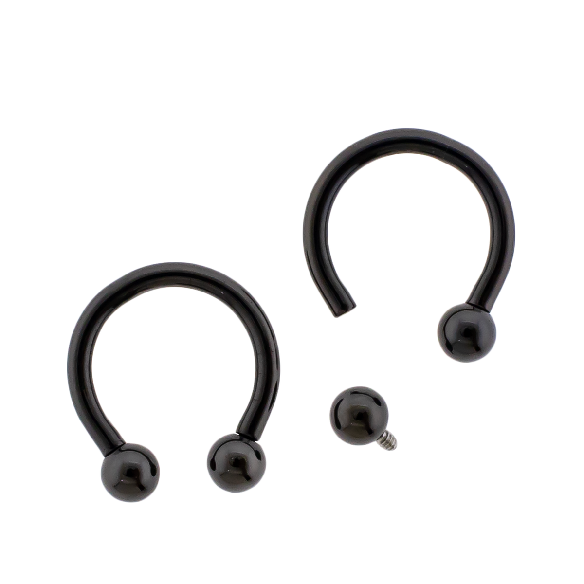Black PVD Steel Internally Threaded Horseshoe | Body Jewelry | Wiccan Center