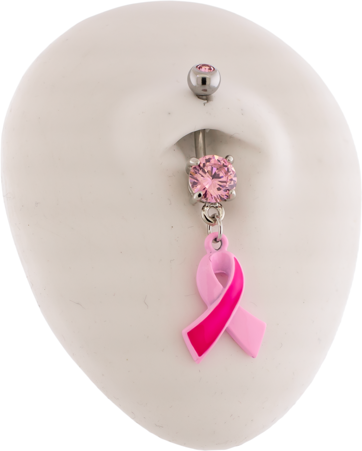 14G Breast Cancer Awareness Two Toned Ribbon Navel Ring | | Wiccan Center