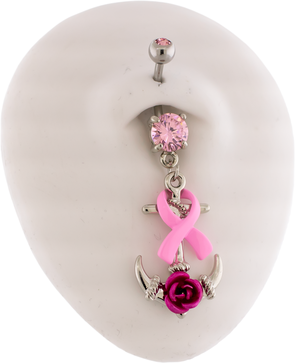 14G Breast Cancer Awareness Anchor Navel Ring | | Wiccan Center