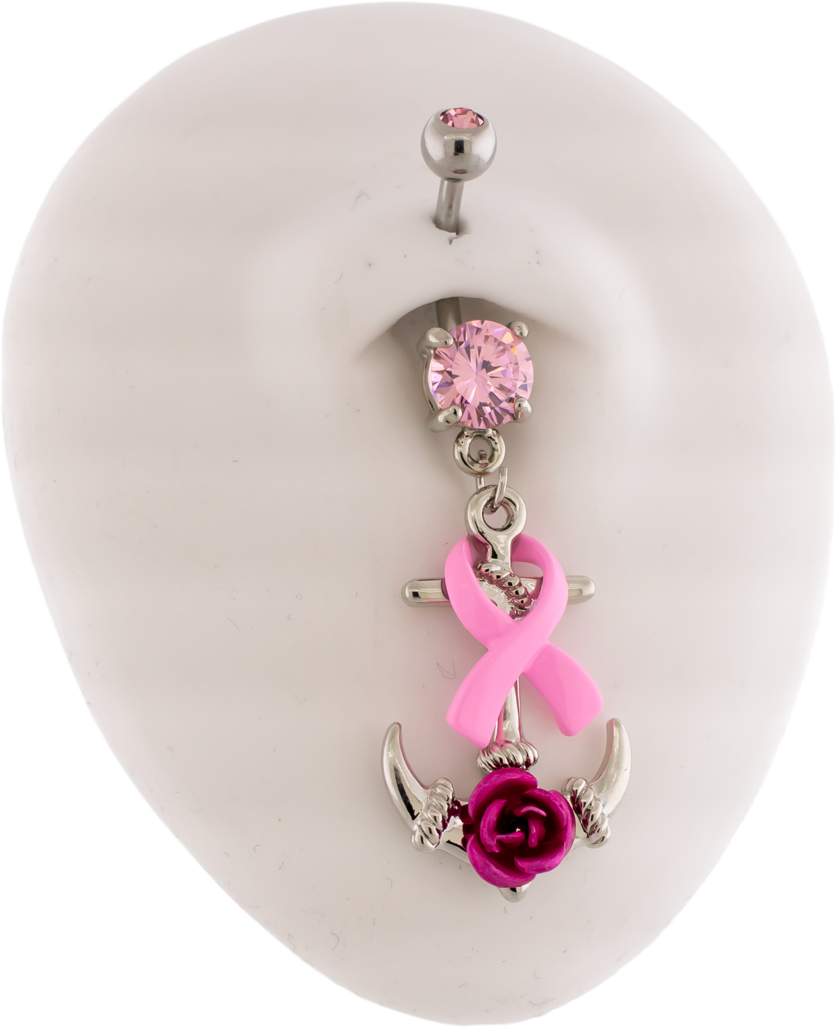 14G Breast Cancer Awareness Anchor Navel Ring | | Wiccan Center