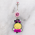 14G Breast Cancer Awareness Bee Ribbon Navel Ring | | Wiccan Center