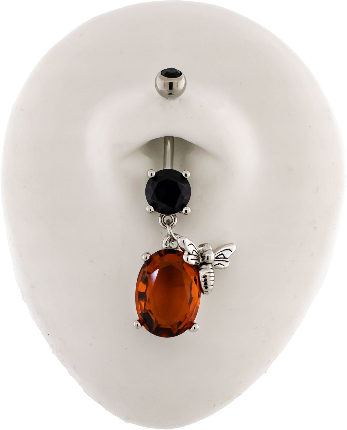 14g Bee with Amber Gem Navel Ring | | Wiccan Center