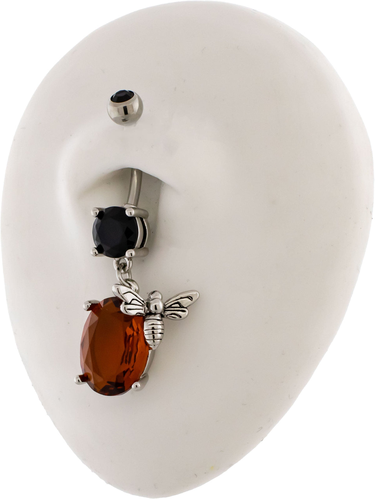 14g Bee with Amber Gem Navel Ring | | Wiccan Center