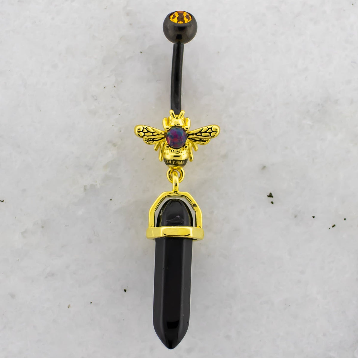 14G Bee and Crystal Navel Ring | | Wiccan Center