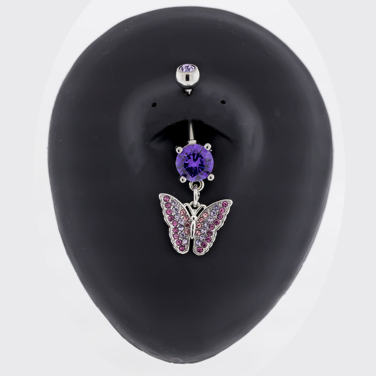 14G Pave Ombre Butterfly Navel Ring | Body Jewelry | Wiccan Center