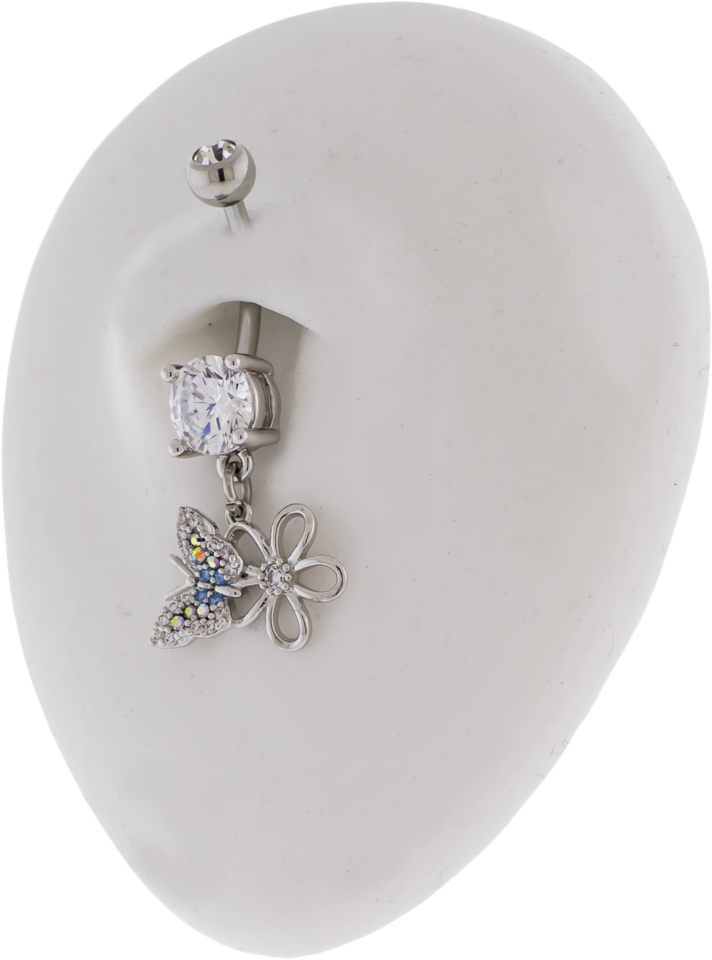 14G Butterfly and Flower Navel Ring | Body Jewelry | Wiccan Center