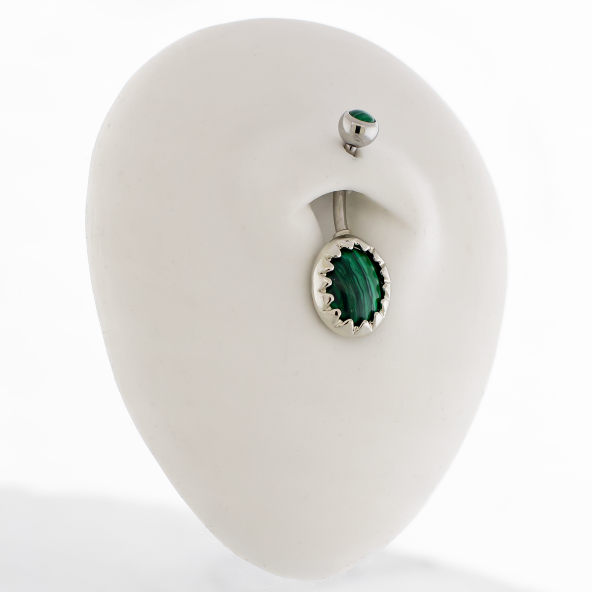 14G Oval Spiked Cabochon Navel Ring | Body Jewelry | Wiccan Center