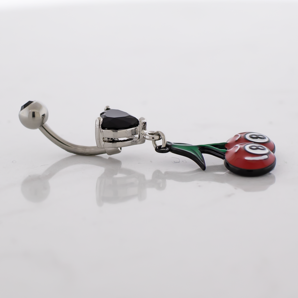14G Eight Ball Cherries Navel Ring | Body Jewelry | Wiccan Center