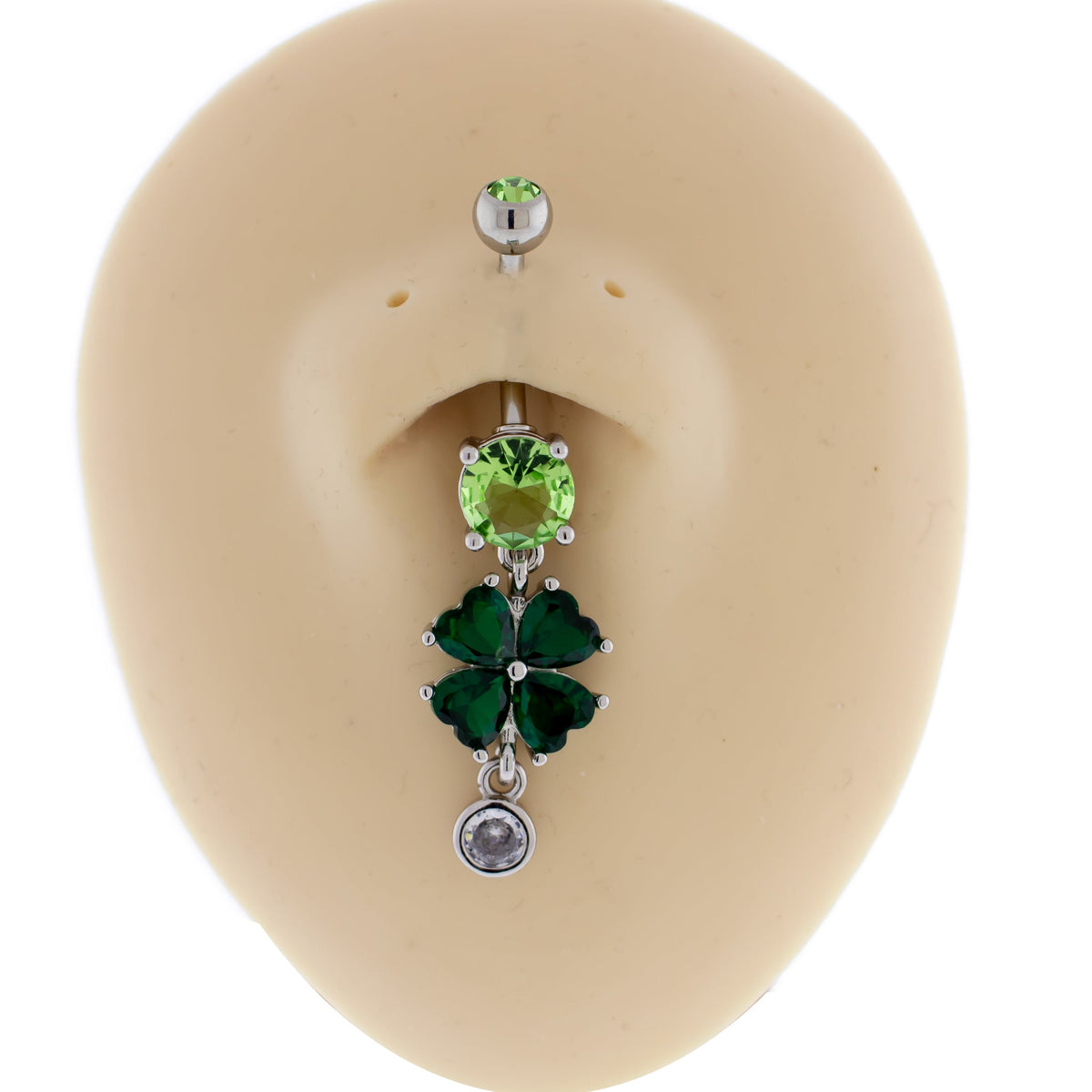 14G Gem Clover With Gem Dangle Navel Ring | | Wiccan Center