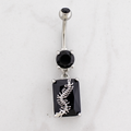 14G Black Gem Centipede Navel Ring | Body Jewelry | Wiccan Center