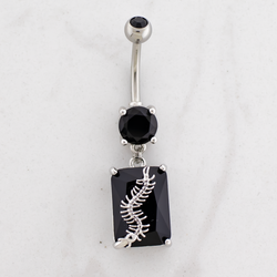 14G Black Gem Centipede Navel Ring | Body Jewelry | Wiccan Center