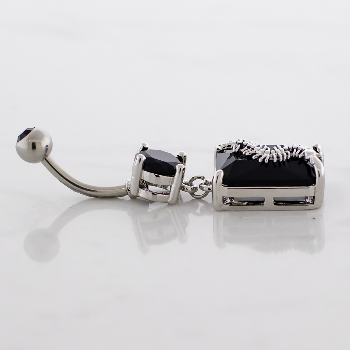 14G Black Gem Centipede Navel Ring | Body Jewelry | Wiccan Center