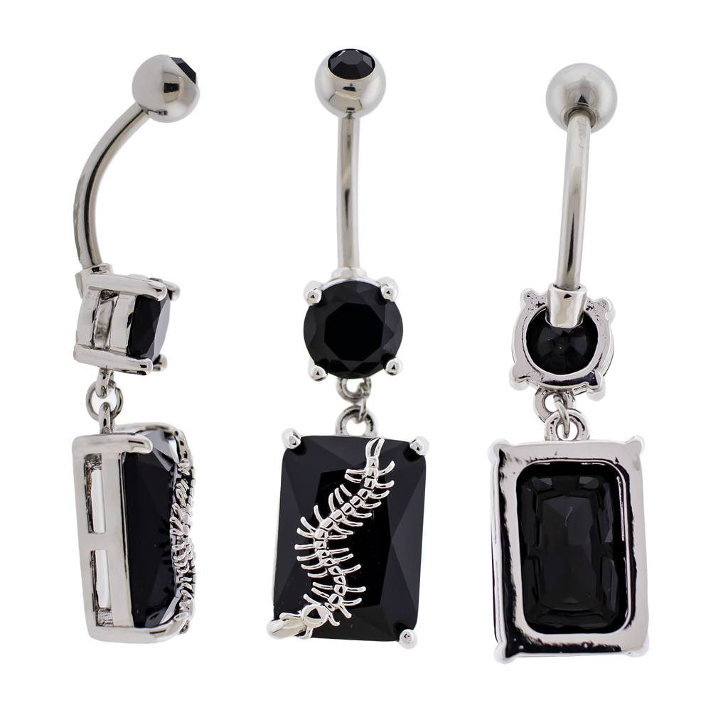14G Black Gem Centipede Navel Ring | Body Jewelry | Wiccan Center
