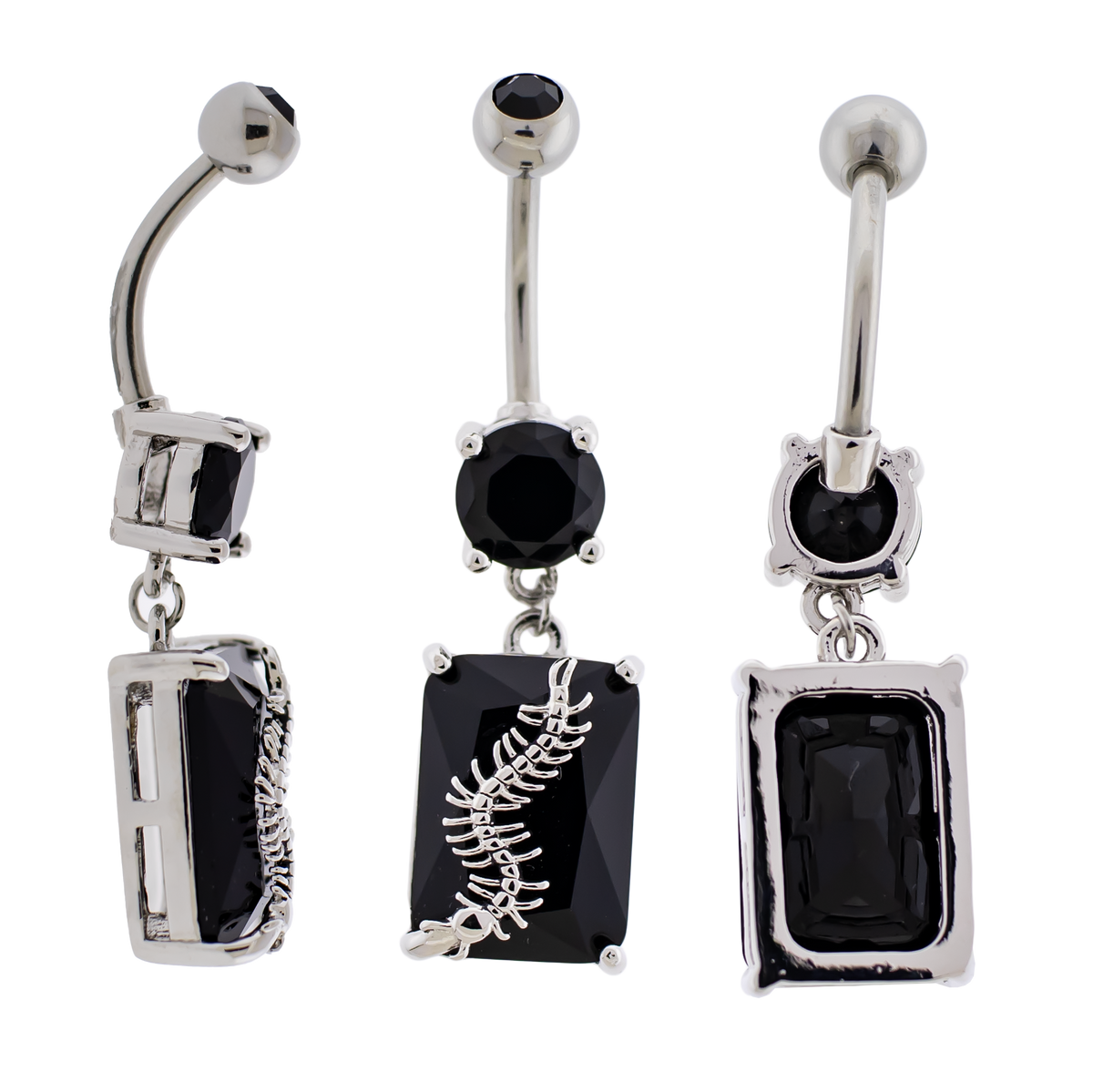 14G Black Gem Centipede Navel Ring | Body Jewelry | Wiccan Center
