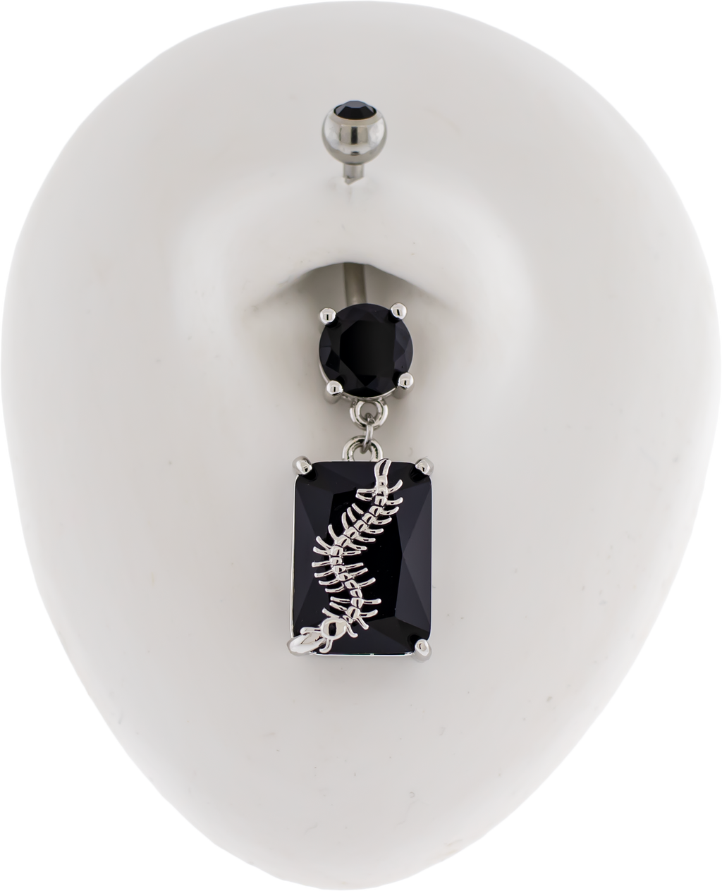 14G Black Gem Centipede Navel Ring | Body Jewelry | Wiccan Center