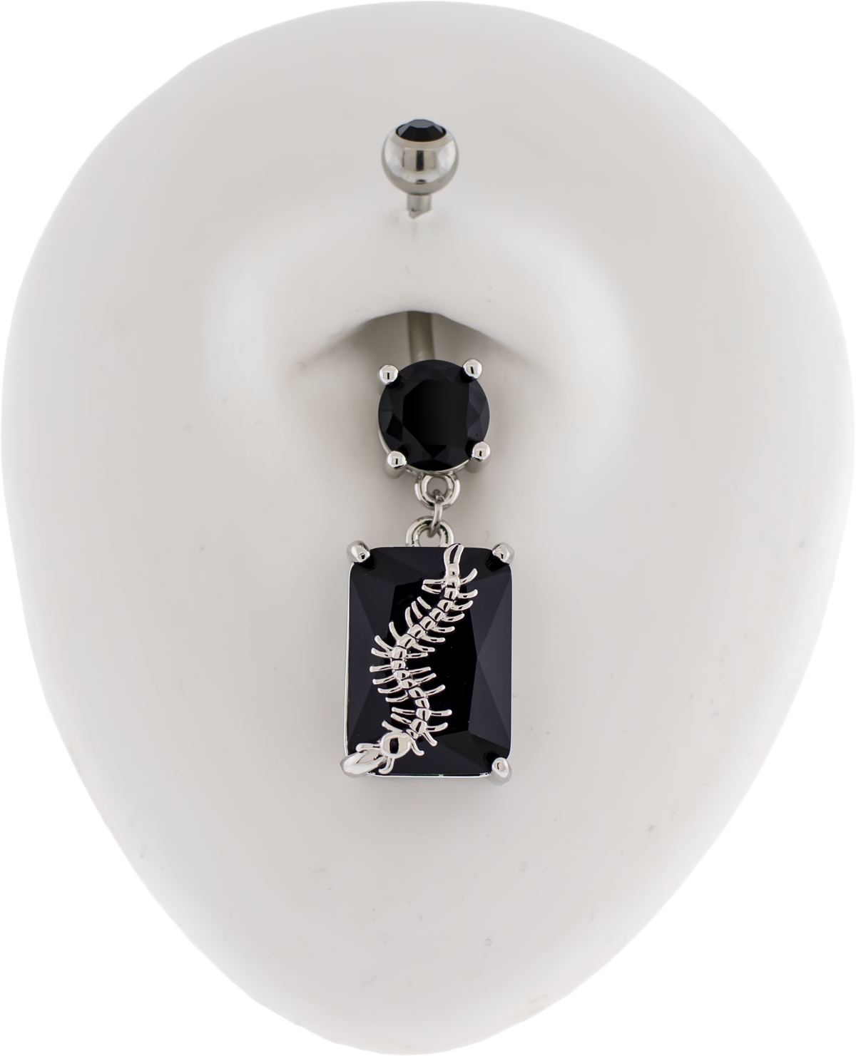 14G Black Gem Centipede Navel Ring | Body Jewelry | Wiccan Center