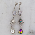 14G Cutout Accents With Gems Navel Ring | | Wiccan Center