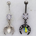 14G Crescent Moon with Gem Navel Ring | | Wiccan Center