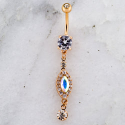 14G Rose Gold Clear and AB Navel Ring | | Wiccan Center
