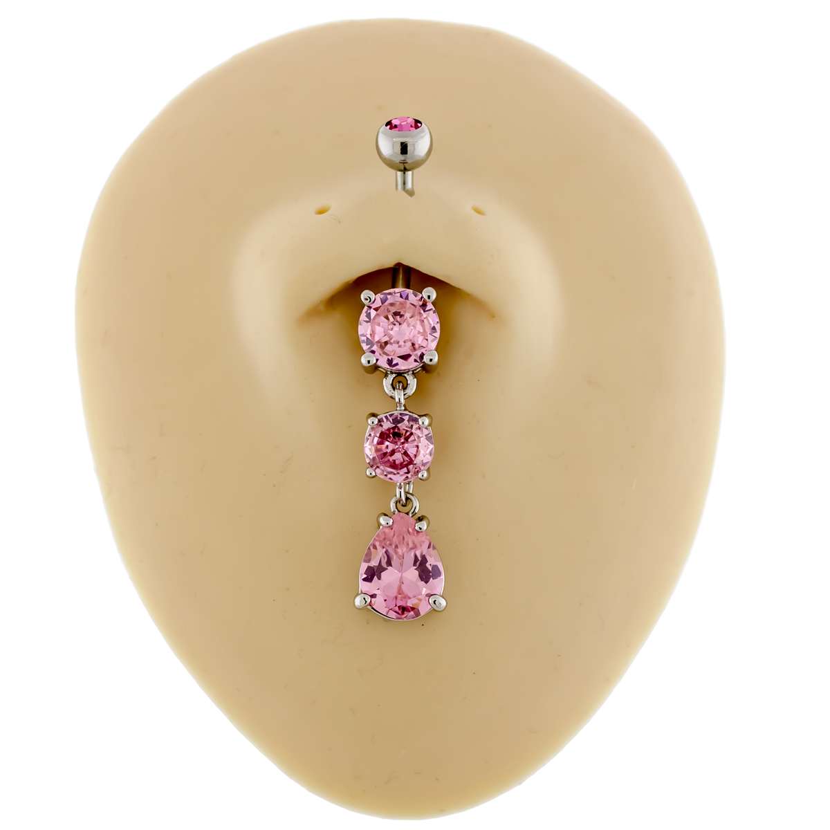 14G Round and Teardrop Gem Navel Ring | Body Jewelry | Wiccan Center
