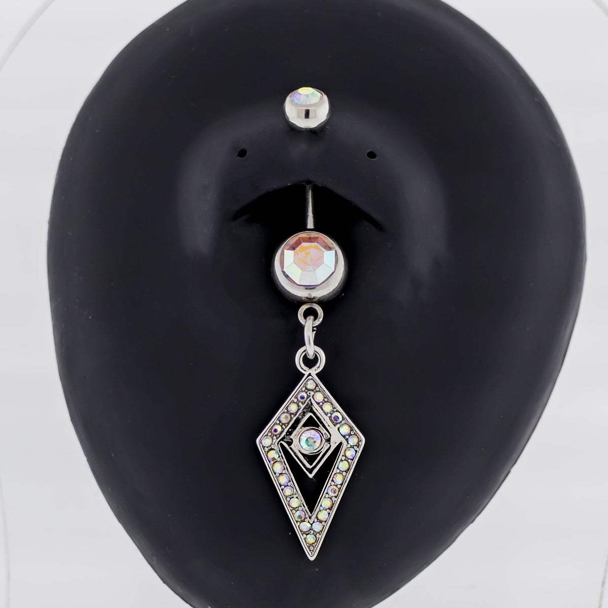 14G Pave Kite Shape Cutout Navel Ring | Body Jewelry | Wiccan Center