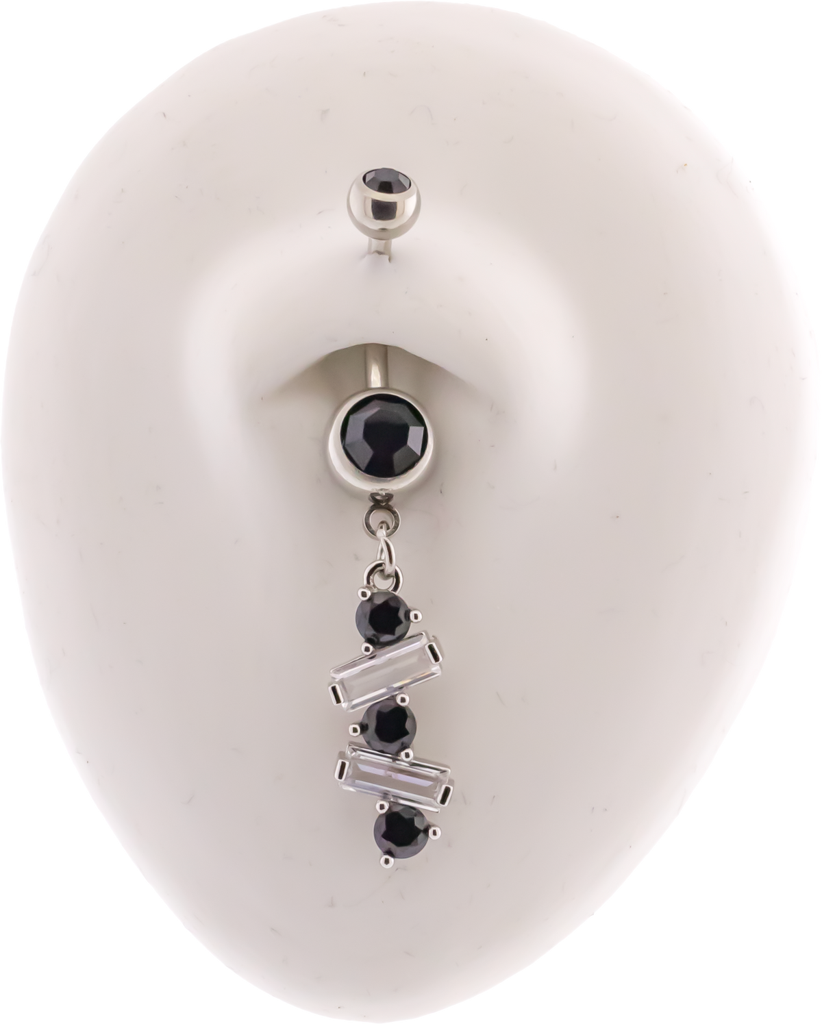 14G Baguette and Round Gem Navel Ring | Body Jewelry | Wiccan Center