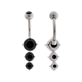 14G Cascading Round Gems Navel Barbell | Body Jewelry | Wiccan Center