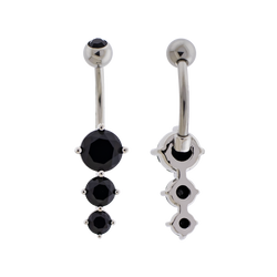 14G Cascading Round Gems Navel Barbell | Body Jewelry | Wiccan Center