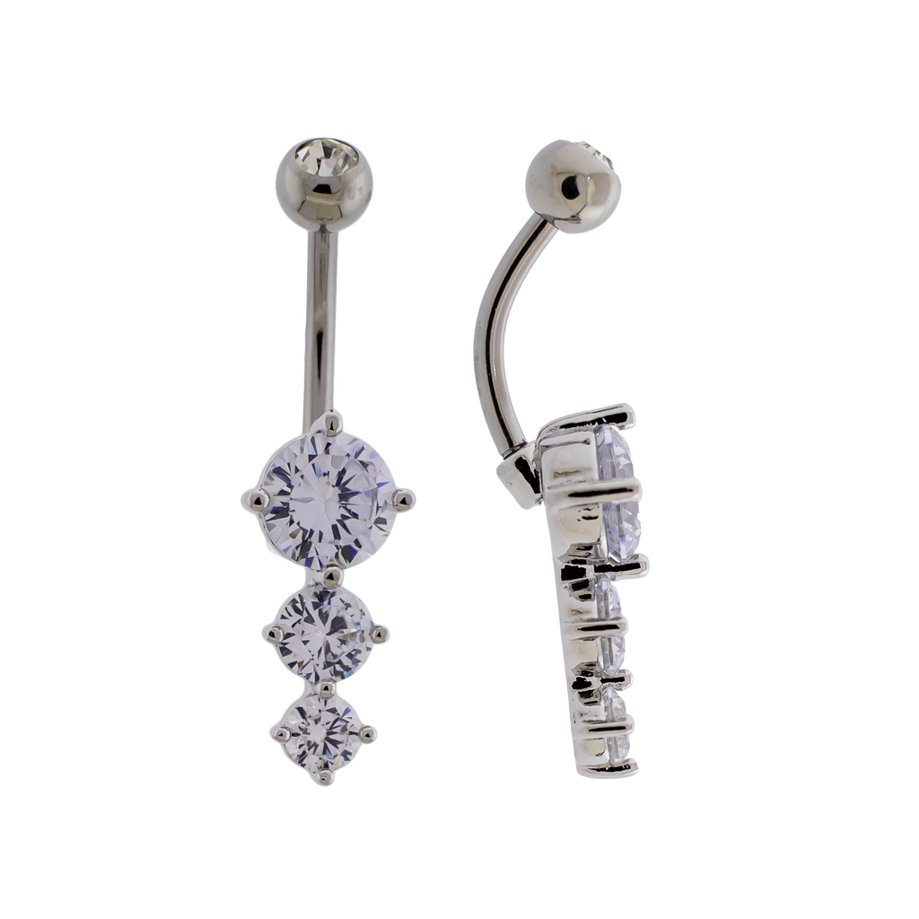14G Cascading Round Gems Navel Barbell | Body Jewelry | Wiccan Center