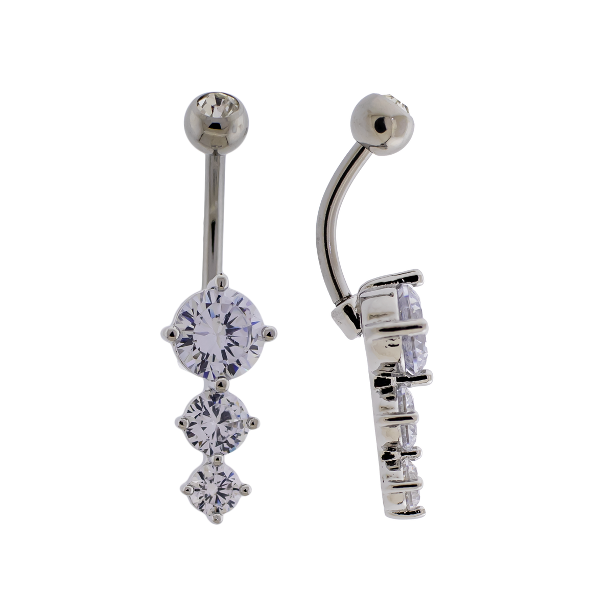 14G Cascading Round Gems Navel Barbell | Body Jewelry | Wiccan Center