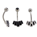 14G Fanned Baguette Navel Barbell | Body Jewelry | Wiccan Center