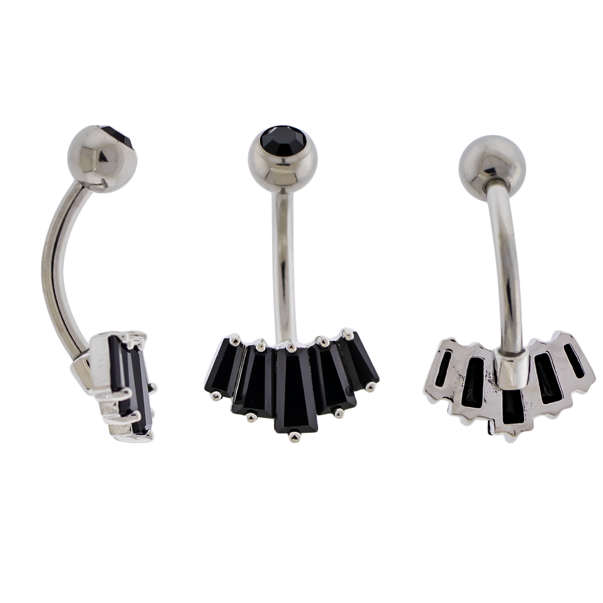 14G Fanned Baguette Navel Barbell | Body Jewelry | Wiccan Center