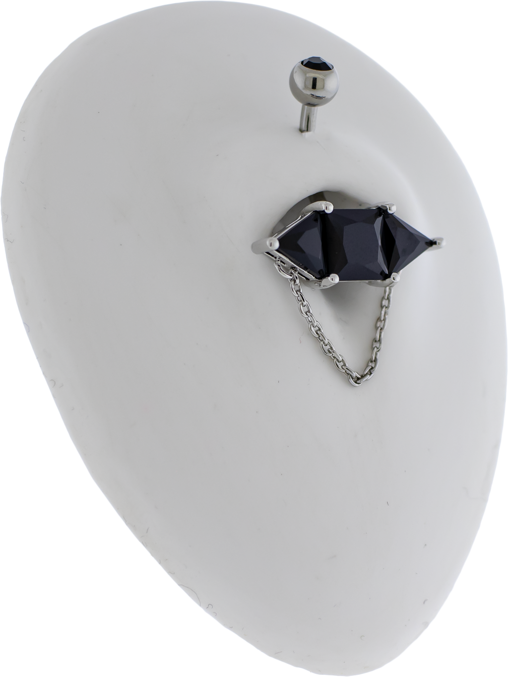 14G Baguette w/ Chain Navel Barbell | Body Jewelry | Wiccan Center