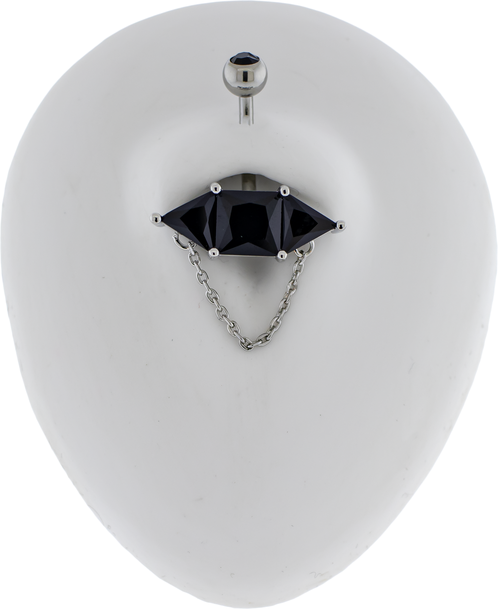 14G Baguette w/ Chain Navel Barbell | Body Jewelry | Wiccan Center