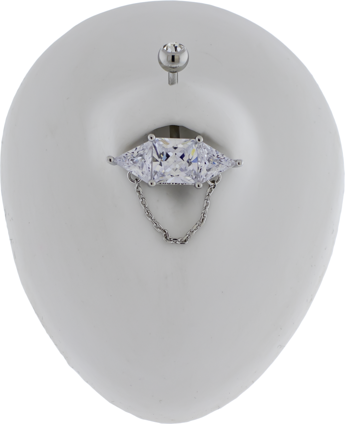 14G Baguette w/ Chain Navel Barbell | Body Jewelry | Wiccan Center