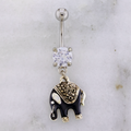 14G Byzantine Style Elephant Navel Ring | Body Jewelry | Wiccan Center